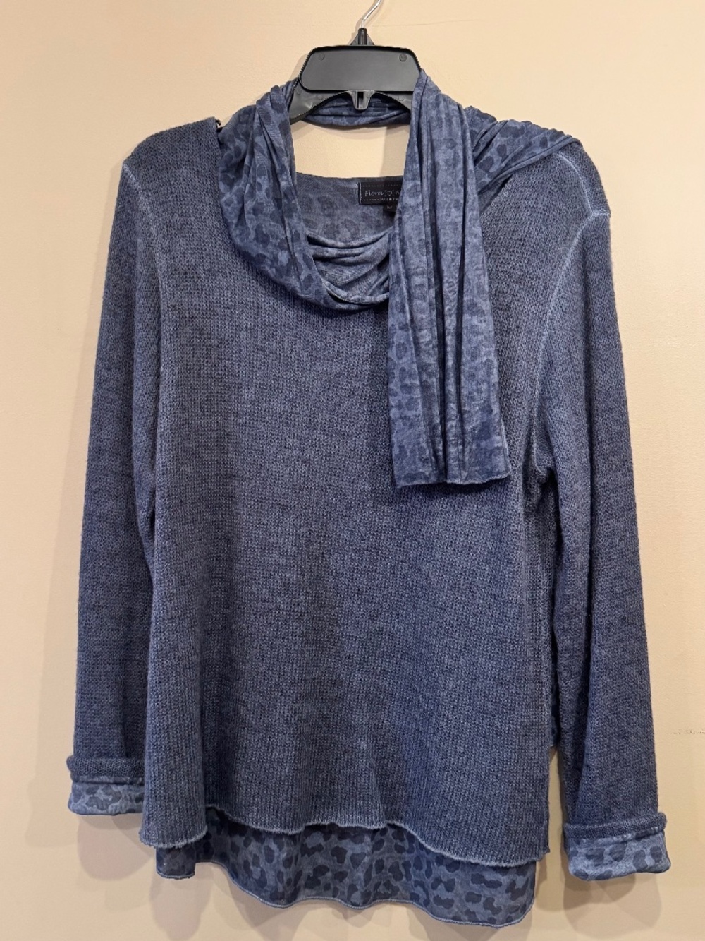 Blue long sleeve sweater by Flora Ashley/Italy